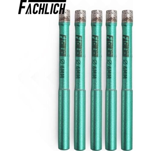 5pcs 6/8/10mm Welded Diamond Drilling Core Bits Wet Shank Connection marble Drill Bits Hole Saw For Drilling Marble, granite