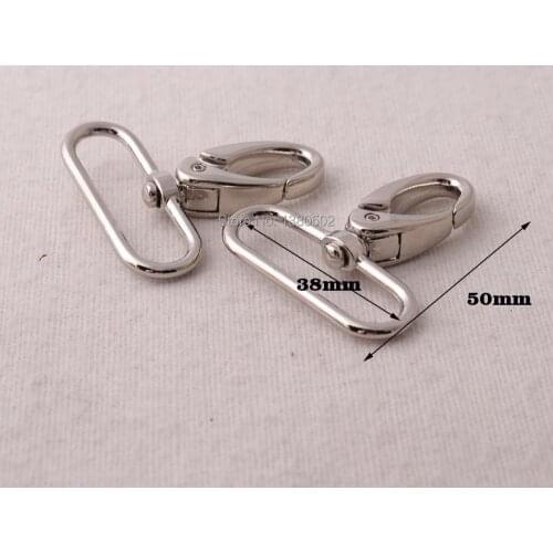 5PCS /lot top Grade 50*38mm Matel Snap Hooks Rotary Swivel buckle For Backpack bag Nickel Plated