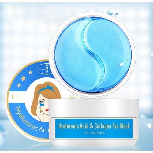 60PCS Collagen Eye Mask Face Anti Wrinkle Gel Sleep Mask Patches Collagen Moisturizing Avocado Mask Caviar Mask Hyaluronic Mask
