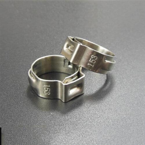 Free shipping Pipe Clamp High Quality 50 PCS Stainless Steel 304 Single Ear Hose Clamps Assortment Kit Single