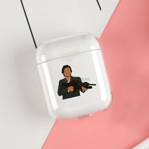 Tony Montana Scarface Cases For Apple AirPods 1 2 Case Clear Wireless Bluetooth Earphone Case Protective Shell