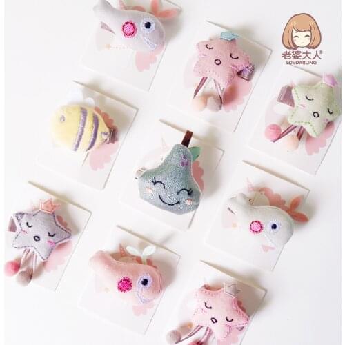 Childrens Cartoon Handmade Cute Fish Animals Hair Clip Hairpin Korean Style Japanese Style Children Hair Accessories