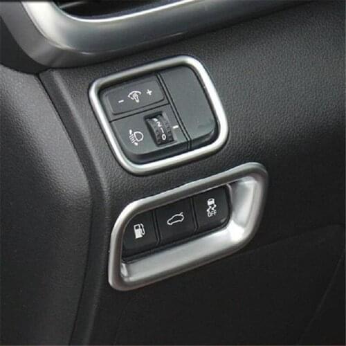 For Kia K5 2016 2017 2018 Interior ABS Chrome Car Front Headlight Lamp Control Button Switche Cover Trim Accessories