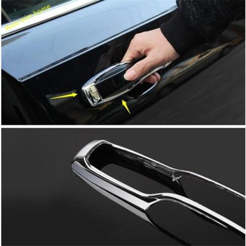 Lapetus ABS Chrome Car Door Handle Doorknob Catch Cap Frame Cover Trim Fit For Volvo V90 Cross Country 2017 2018 2019