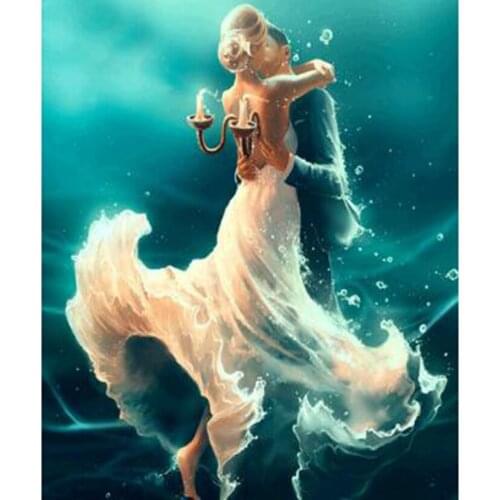 5D DIY Diamond Painting Figure Painting Water Romantic Couple Picture Cross Stitch Square Round Diamond Embroidery Decor WG2868