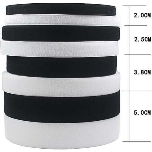 16/20/25/30/38/50/100mm*5m/Pair Adhesive Fastener Tape Sew-On Hook and Loop Black White Magic Tape Strip No Glue Sewing Accessor