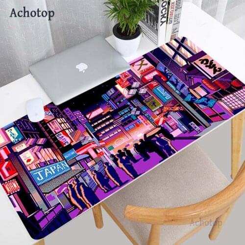 Pixel City Art Computer Mouse Pad Gaming MousePad Gamer Large Mouse pad 900X400 Mause Carpet PC Desk Play Mat keyboard Desk Mat