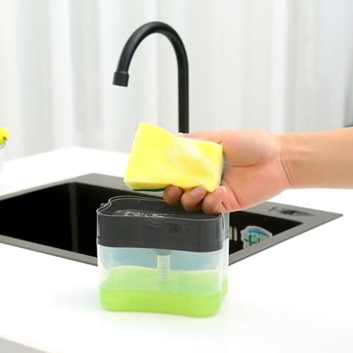 Sponge Box With Soap Dispenser Multifunction Sponge Box Dishwashing Dispenser Sponge Caddy Scrubber Holder
