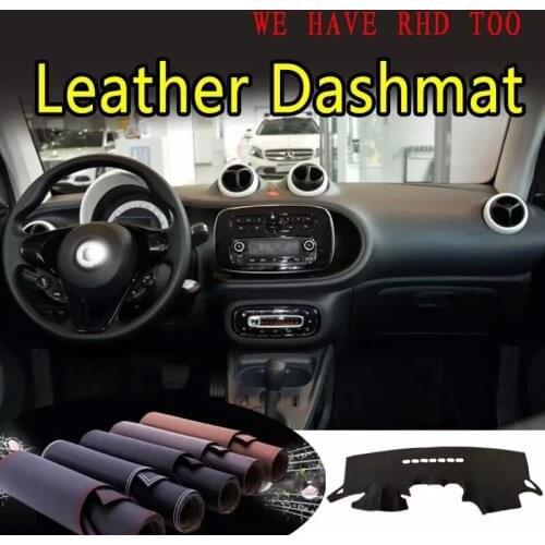 For Smart Fortwo Forfour C453 A453 2014 2015 2016 2017 2018 2019 Leather Dashmat Dashboard Cover Prevent Sunlight Pad Dash Mat