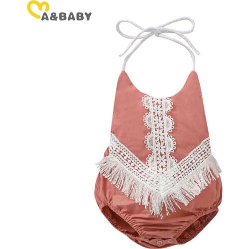 Ma&Baby 0-18M Summer Boho Newborn Infant Baby Girl Romper Tassel Vintage Toddler Girl Jumpsuit Sleeveless Costumes Overalls