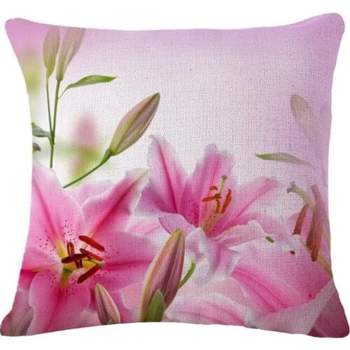 Home Decor Cushion Cover Flower Throw Pillow Case Sofa Seat Cotton Linen Pillowcase Decorative Xmas Gifts