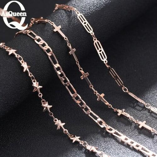 New Gold Color Necklace Fashion Cross Star Choker Necklaces For Women Trendy Accessories Jewelry Pretty Gifts