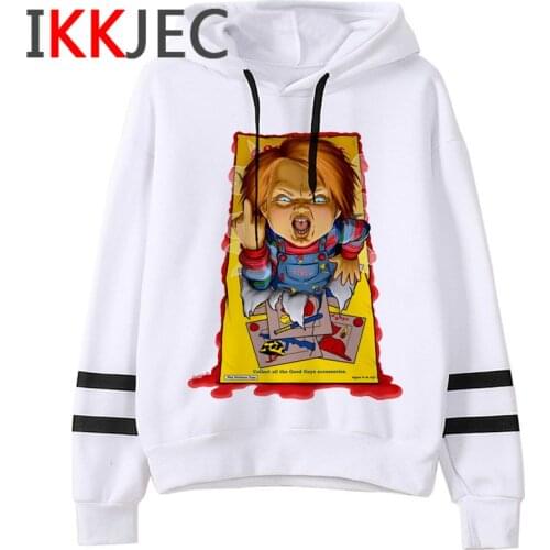 New Arrival Horror Childs Play Character Chucky Fashion Hoodies Men Unisex Cool Anime Streetwear Hip Hop Hooded Sweatshirt Male