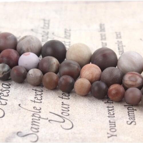 Wholesale Natural Stone Beads Matte Red Brown Wood Jaspers Loose Beads for Needlework Jewelry Making 6 8 10 12 mm DIY Bracelet