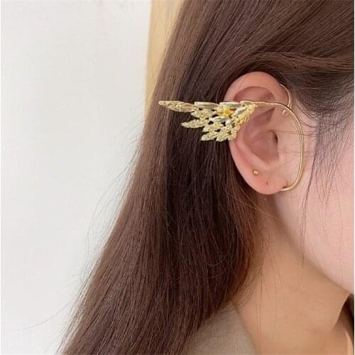Origin Summer Exquisite Elves Ear Wing Clip Earrings for Women Fairy Gold Silver Color Party Metal earrings Jewelry Wholesale