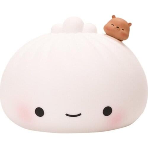 Rechargeable Multi-Color Buns Pat LED Night Lights for Baby Sleeping Accompany Light Bedroom Bedside Lamp Home Decor 69HE