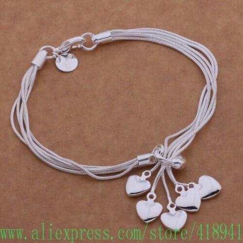 Silver Plated bracelet, Silver Plated fashion jewelry Tai chi hanging five heart /dwqamnxa axsajoza AH015