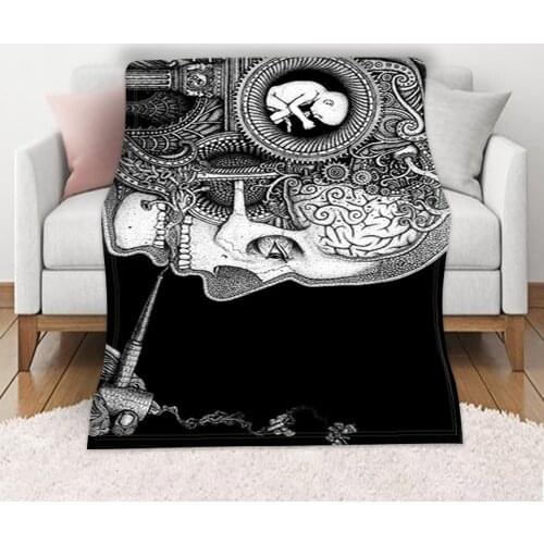 Hawkalice Skull Throw Blanket Fit Couch Sofa Recliner For Bedroom Horror Holiday Decor Blanket Flannel Lightweight 59x86 Inches