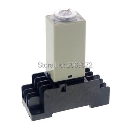0~10s 10sec DC 12V H3Y-4 DPDT Power on Time Delay Relay with Base