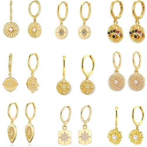 Fashion Silver Gold Color Minimalism Happy Smiley Round Tassel Stud Earrings for Women Party Accessories Gift Hoop Earrings 2022