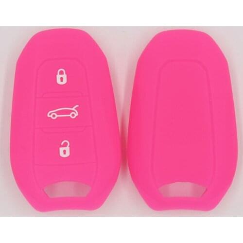 3PCSilicone Car Key Case Cover Skin Holder Fob for Peugeot 208 308 408 508 2008 3008 4008 for Citroen C4 Cactus Picasso C4L C5