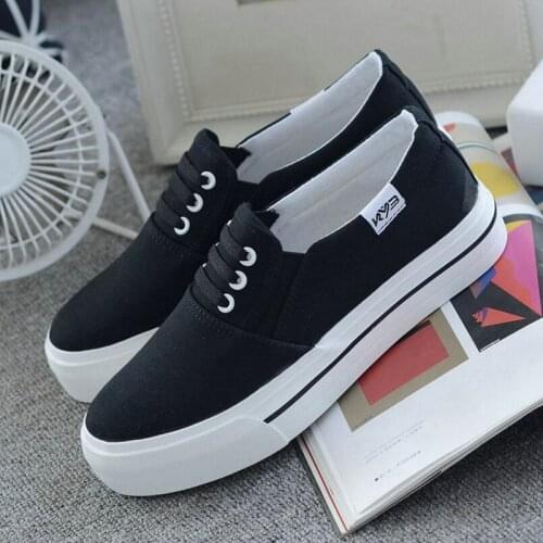 Flats Shoes Women Casual Shoes Flats White Black Womens Canvas Shoes Slip-On Solid Color Spring Vogue Shoes Fad