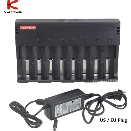 8 Cells Multi-function Charger KLARUS C8 LCD Screen Display Battery recharge power Bank for for C AA AAA 18650 26650 14500 etc