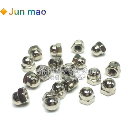 100pcs/lot M3 Metric thread Cap Nuts Hex Hexagon Acorn Nut Cap Decorative Cover Semicircle Dome Nuts Hot
