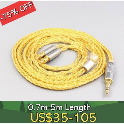 16 Core OCC Gold Plated Braided Earphone Cable For Audio Technica ATH-ADX5000 ATH-MSR7b 770H 990H A2DC Headphone LN007385