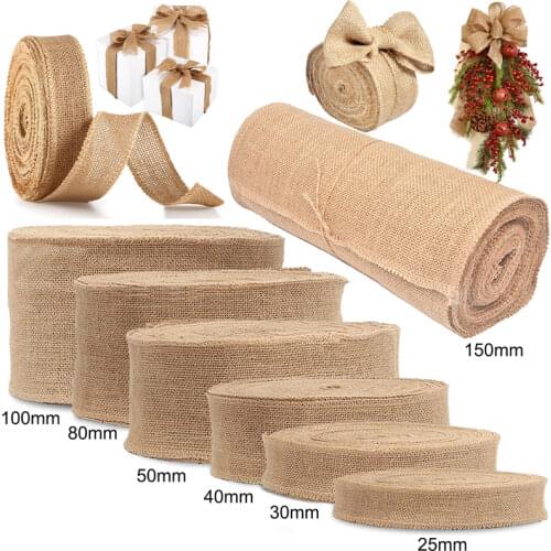 10yards/roll Jute Burlap Ribbon Vintage Wedding Party Crafts Decorative Gift Warrping Merry Christmas Party Supplie DIY Material