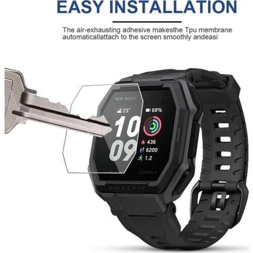 3pcs Explosion-proof Film For Huami AMAZFIT Ares Smartwatch Films Soft HD Full Coverage Screen Protector watch Accessories cover