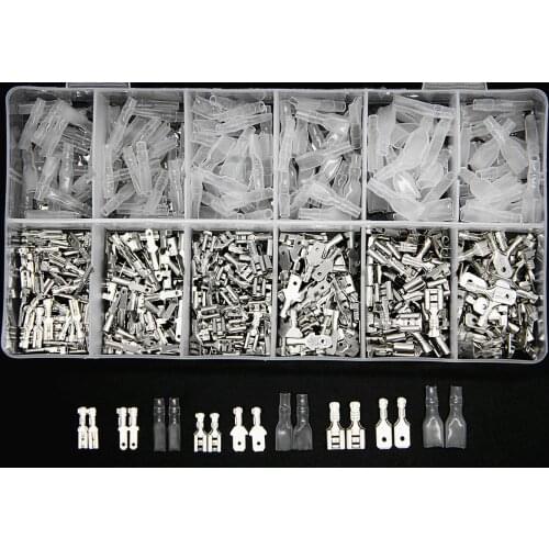 450PCS 2.8/4.8/6.3mm Crimp Terminals Insulated Male/Female Wire Connector Electrical Wire Spade Connectors Kit