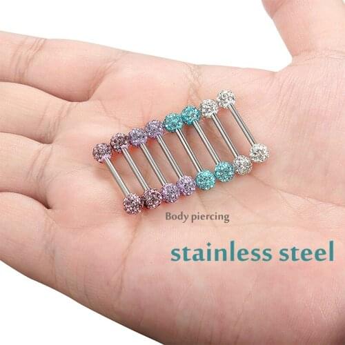 9 Colors Double Round Cubic Zirconia Geometric Shape Belly Button Ring Piercing Body Jewelry Nightclub Dance Lip Nails And Ear