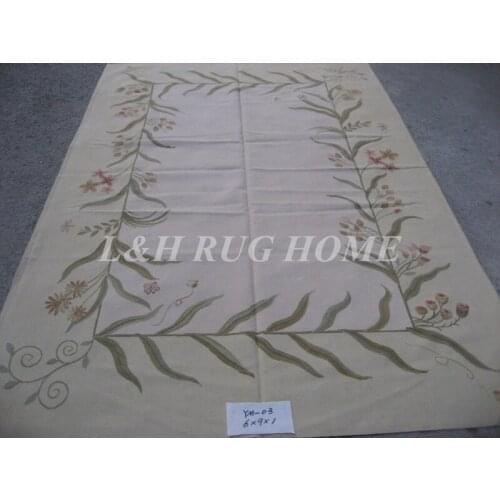 Free Shipping 6'X9' French Aubusson Rug, 100% hand woven New Zealand woolen rug