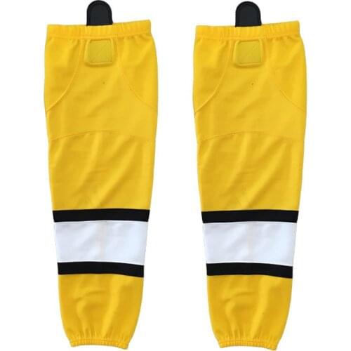 COLDINDOOR 100% Polyester yellow Ice Hockey Socks Cheap Shin Guards W050