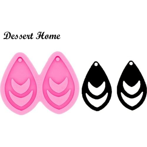 DY0419 Pot Leaf hemp/Bear paw Tear Drop Hoop Earrings Epoxy Resin Molds for DIY Jewelry Shiny Glossy Silicone Mold Wholesale