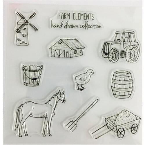 Farm Silicone Clear Stamps for Scrapbooking DIY Album Card Decoration Embossing Folder Craft Rubber Stamp Molds
