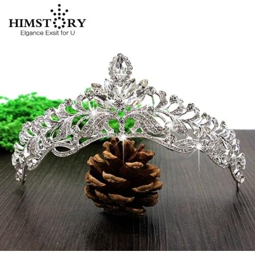 HIMSTORY Vintage Crystal Bride Hair Crown and Tiaras ,Wedding Bridal Headband Hair Crown