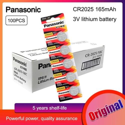 Panasonic 100PCS/LOT cr 2025 3V Lithium Coin Battery Original cr2025 Button Cell Batteries For Watch Calculator Weight Scale