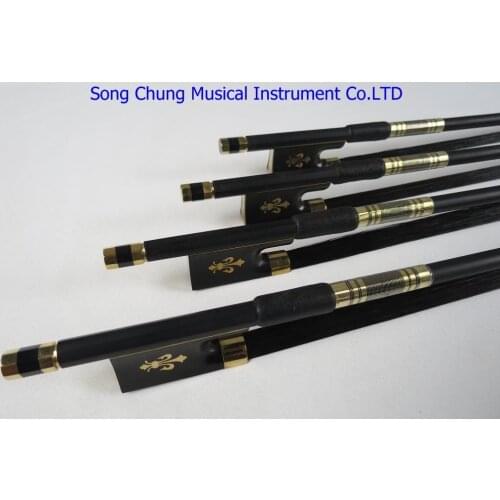 Best 1pcs powerful black Carbon fiber violin bow 4/4,black Horsehair