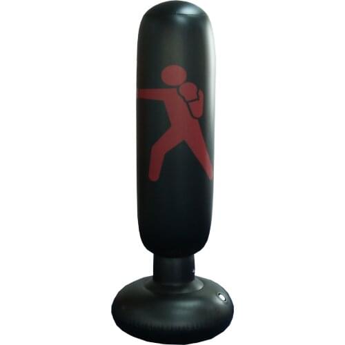 Fitness adult inflatable vertical boxing column tumbler inflatable punching bag venting toy thickened 1.6 meters high