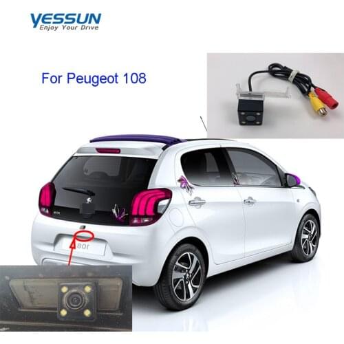 Yessun License Plate Rear View Camera 4 LED Night Vision 170 Degree HD FOR Peugeot 108