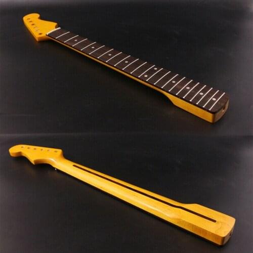 New Guitar Neck 21Fret 25.5inch Rosewood Fretboard Dot inlay Glossy Yellow