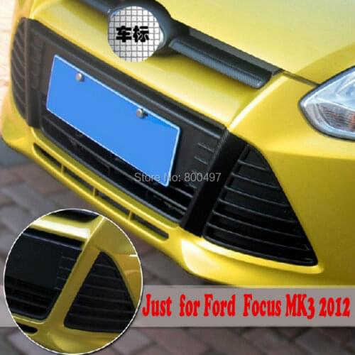 New Styling Carbon Fiber Vinyl Sticker Grill Decoration Sticker for Ford Focus MK3 2011 2012