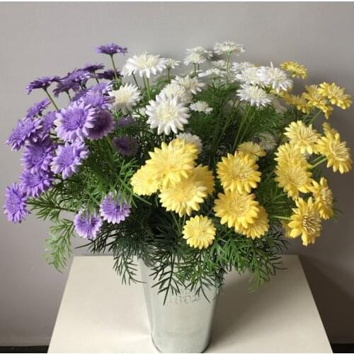 Single 7-head Simulation Flower Daisy Household Soft Decoration Photography Props Small Flower Single Plastic Flower