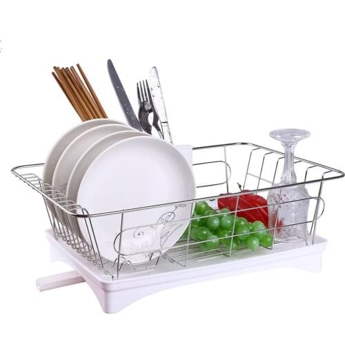Stainless Steel Single Layer Drain Dish Rack - Double Layer Kitchen Dishware Storage Stand Kitchenware Storage Rack