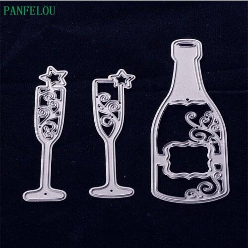PANFELOU Metal craft Three bottles paper die cutting dies for Scrapbooking/DIY Easter wedding Halloween cards