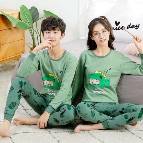 Teen Pajamas Winter Cotton Pajama Sets Big Girls Boys Sleepwear Long Sleeve Children Home Clothes For Kids 10 12 14 16 18Years