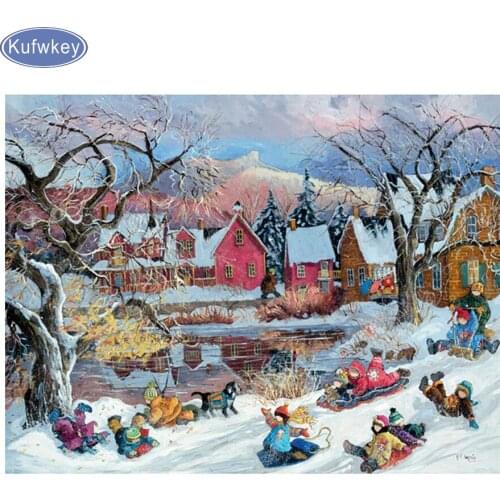 Full,Diamond Embroidery,5D,Diamond Painting snow winter scenery picture,Stitch Cross,3D,Diamond Mosaic,Needlework,Crafts,gifts