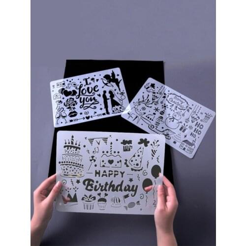 Drawing Template Ruler DIY Scrapbook Painting Template Drawing Stencils Graffiti Hollow Out Template Ruler Diary Template